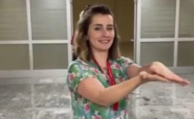 Mudanya'da hastane çalışanlarından 'el hijyeni'ne özel akım videosu