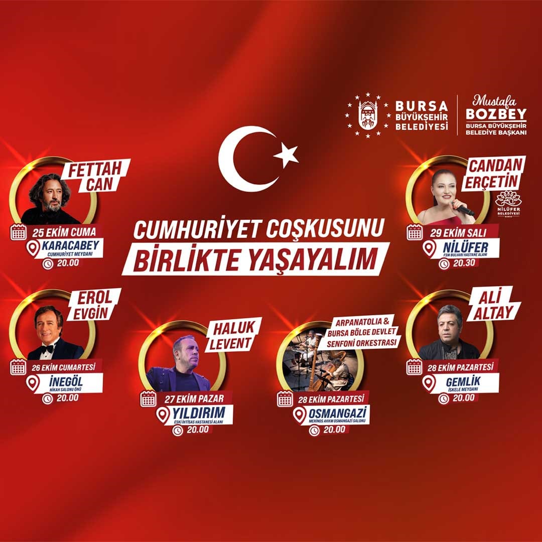 Bursa'da 29 Ekim'e yakışır kutlama programı